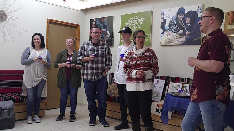 Nadia at Sindyanna gives us an olive oil tasting.